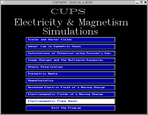 Screenshot of CUPSEM